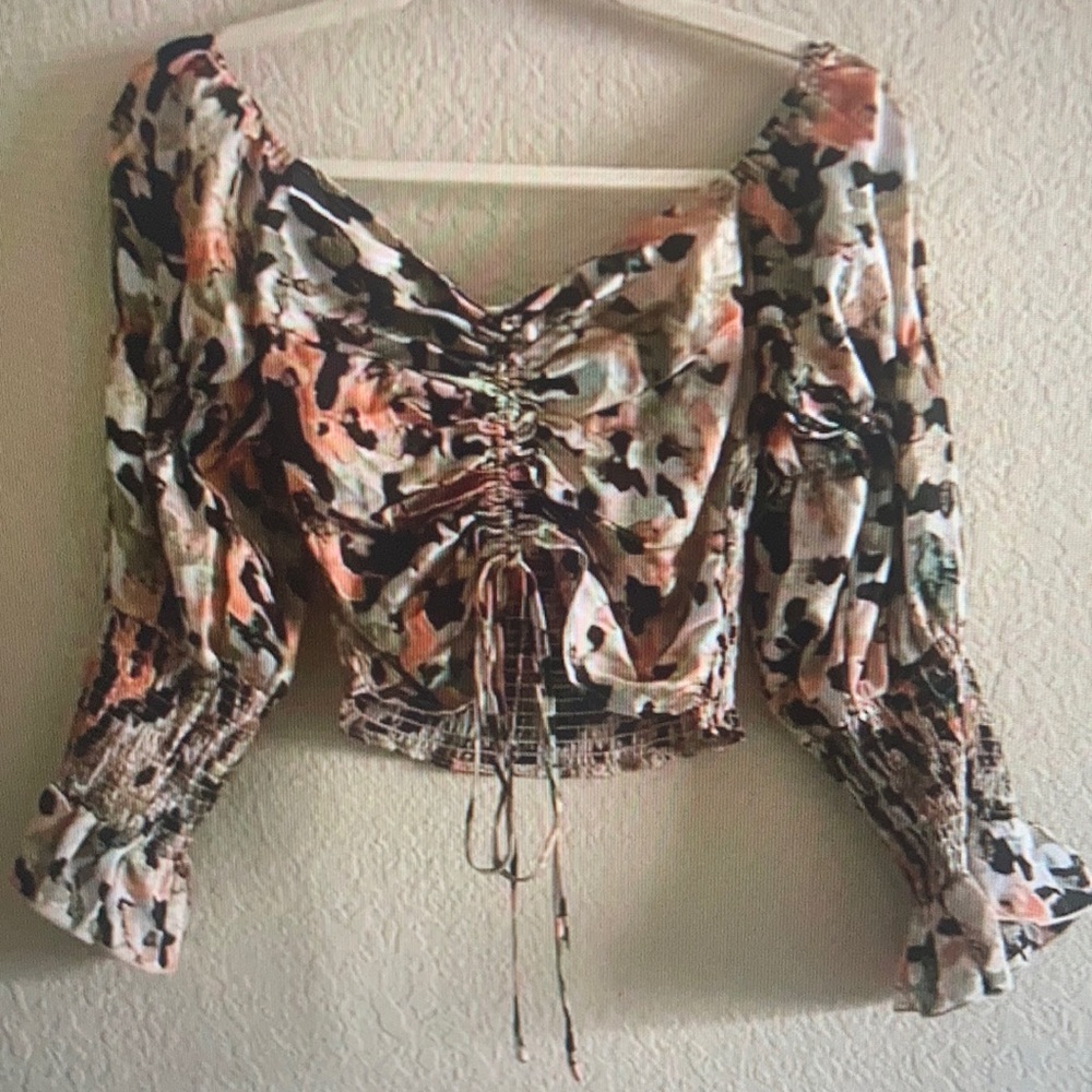 Ruched Crop Blouse